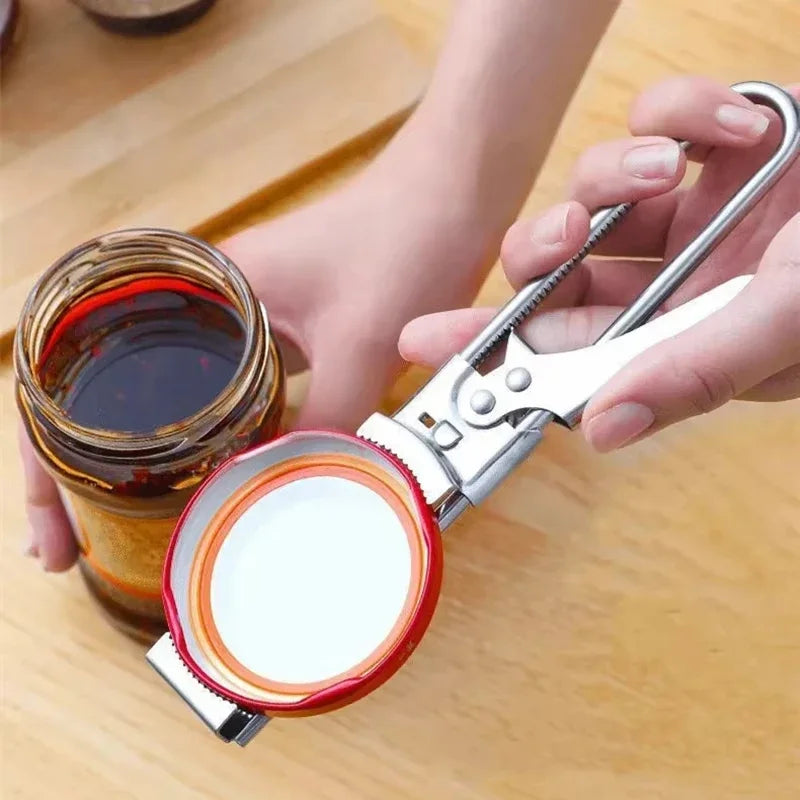Adjustable Stainless Steel Multifunction Manual Jar & Bottle Opener