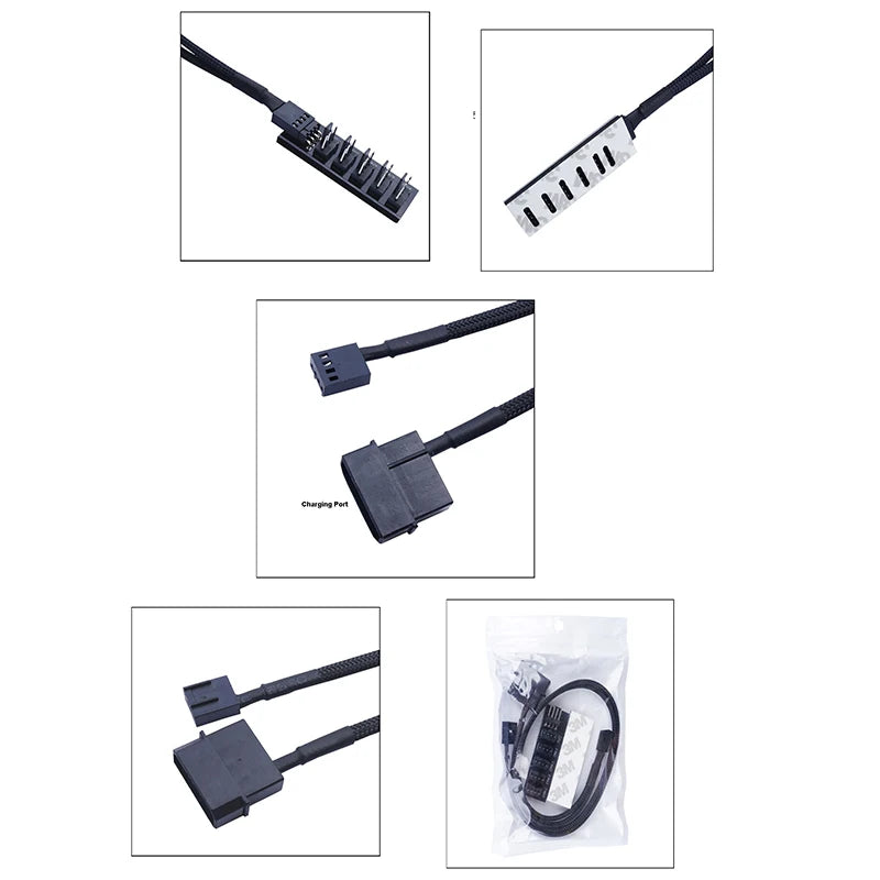 5-in-1 PWM Fan Hub 4-Pin Splitter – Independent Power Adapter