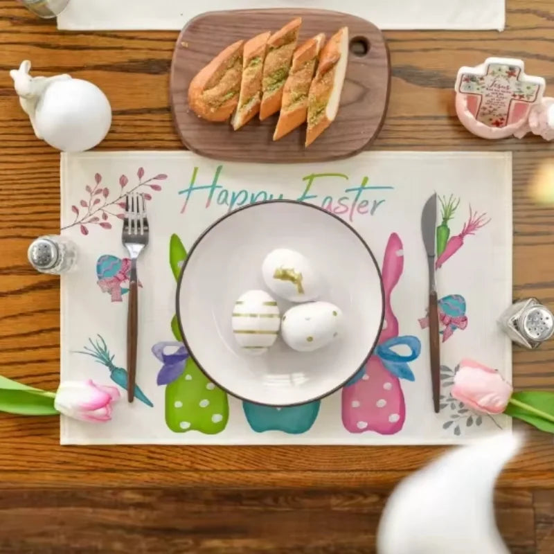 Easter Linen Placemat – Bunny & Egg Spring Table Mat