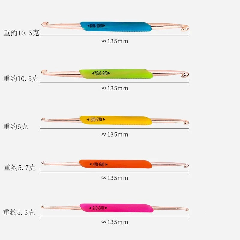 TPR Double Ended Crochet Hook – Soft Rubber Knitting Needle
