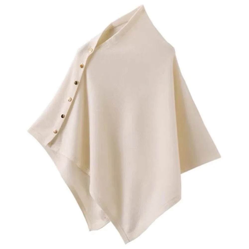 Women's Button Pashmina Shawl Wrap – Knit Scarf, Fall & Winter