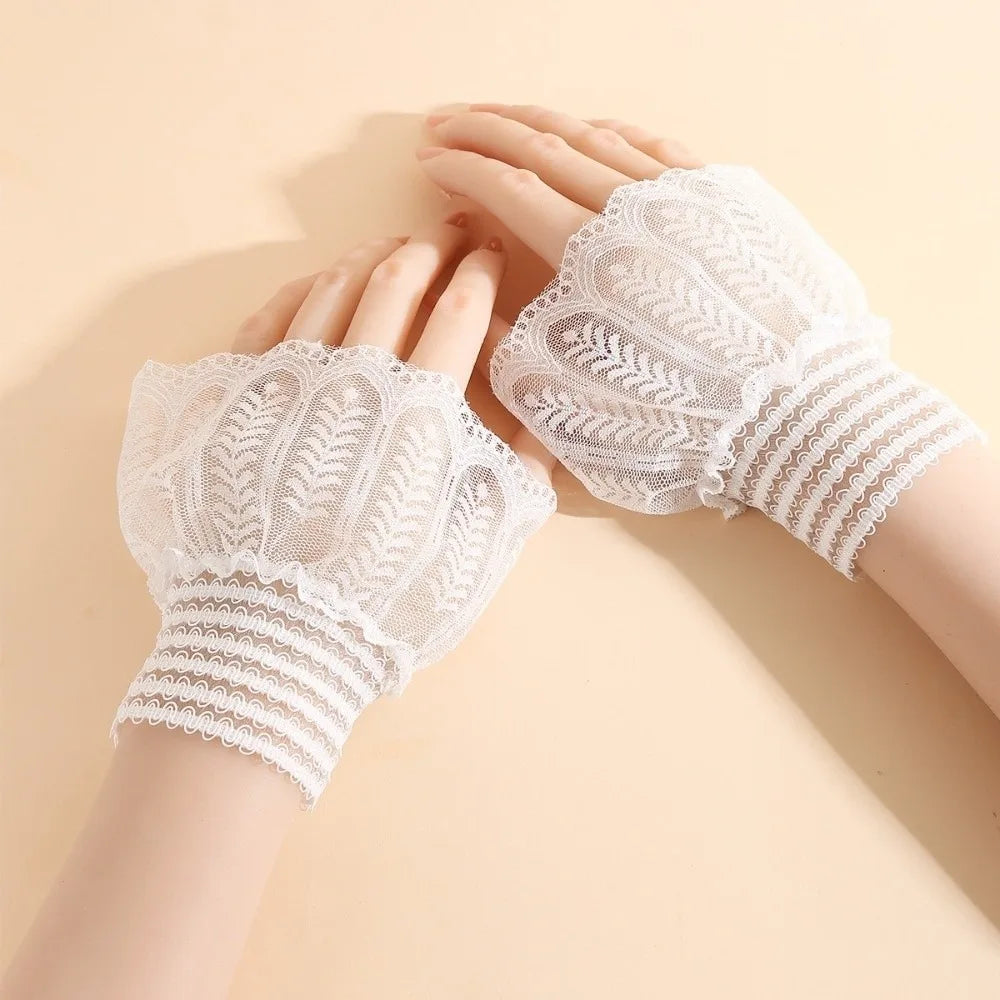 Women's Detachable Embroidery Fake Cuffs – Elegant Wristbands