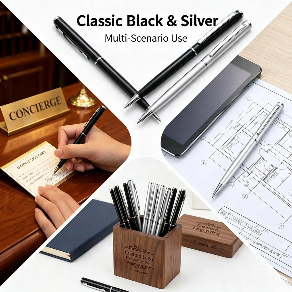 5-Pack Rotatable Metal Ballpoint Pens | Office & Gift Set