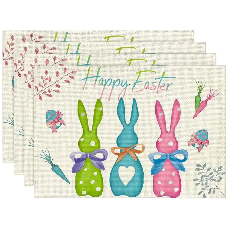 Easter Linen Placemat – Bunny & Egg Spring Table Mat
