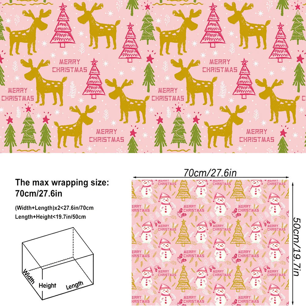 12-Sheet Christmas Gift Wrapping Paper Set – 4 Festive Designs