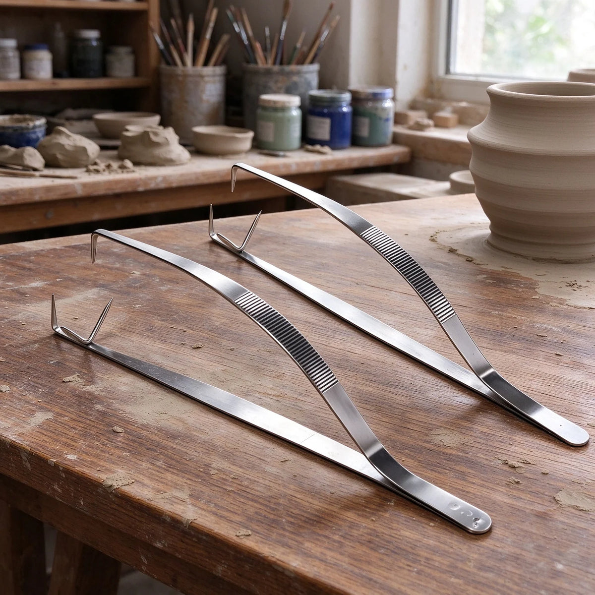 Stainless Steel Pottery Glaze Dipping Tongs | Ceramic Clamp