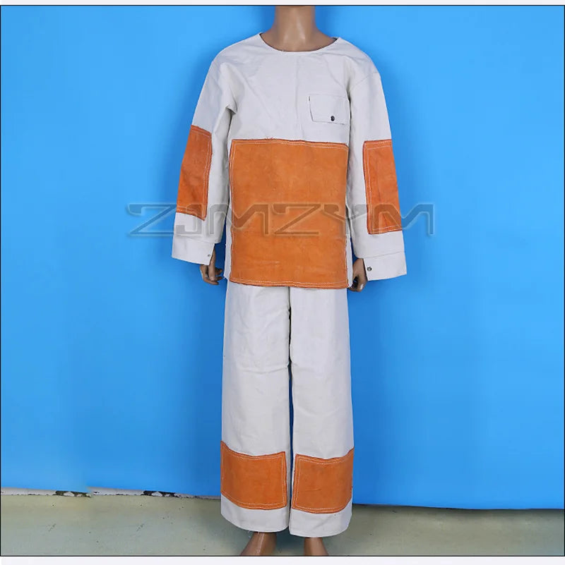 Canvas Cowhide Welding Suit – Flame Retardant Work Clothes
