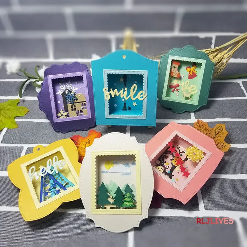 Christmas Shadow Box Metal Cutting Dies – DIY Scrapbooking Set