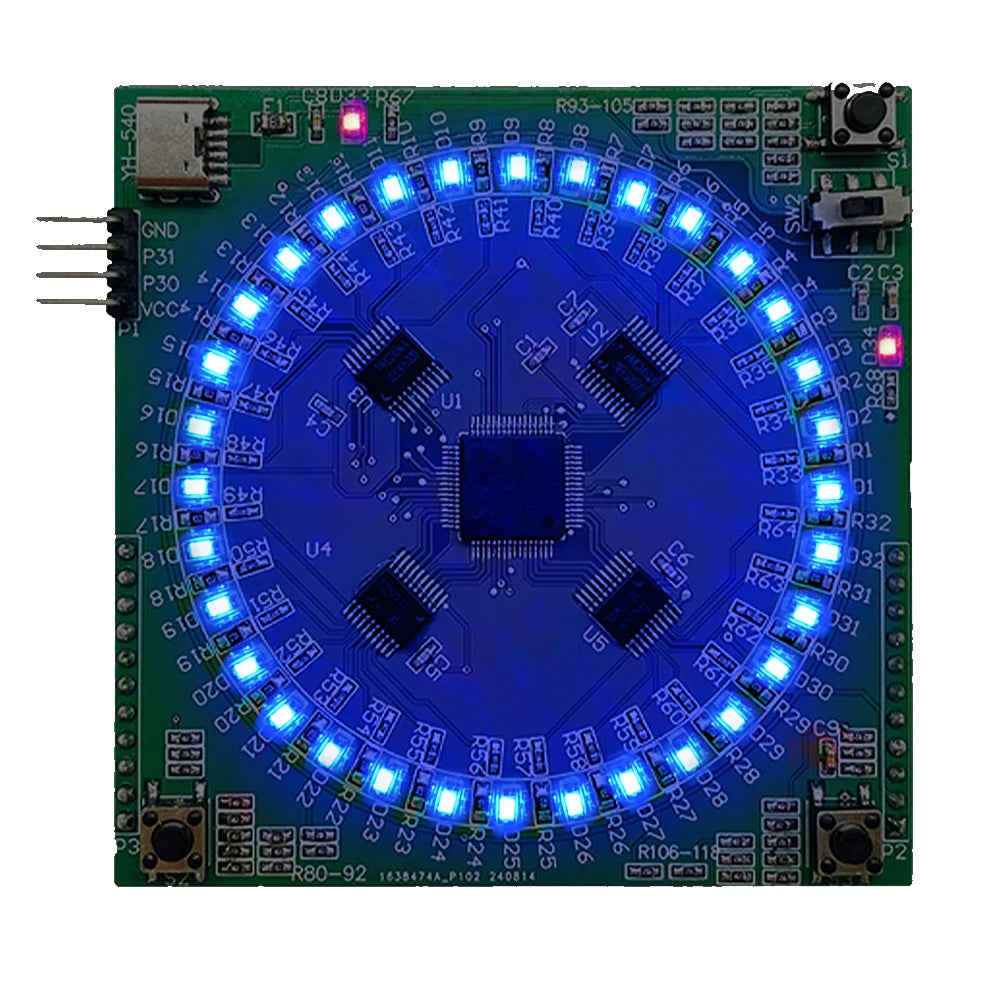 LQFP64 SMD Soldering Practice Kit – 5V Running Light Type-C