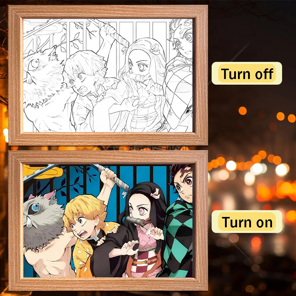Tanjiro Kamado LED Night Light Frame | Demon Slayer Anime Lamp