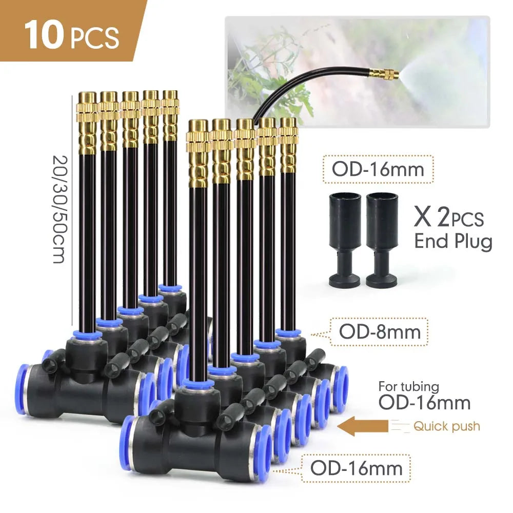 Flexible Brass Misting Nozzle Kit 20/30/50cm – DIY Cooling Spray