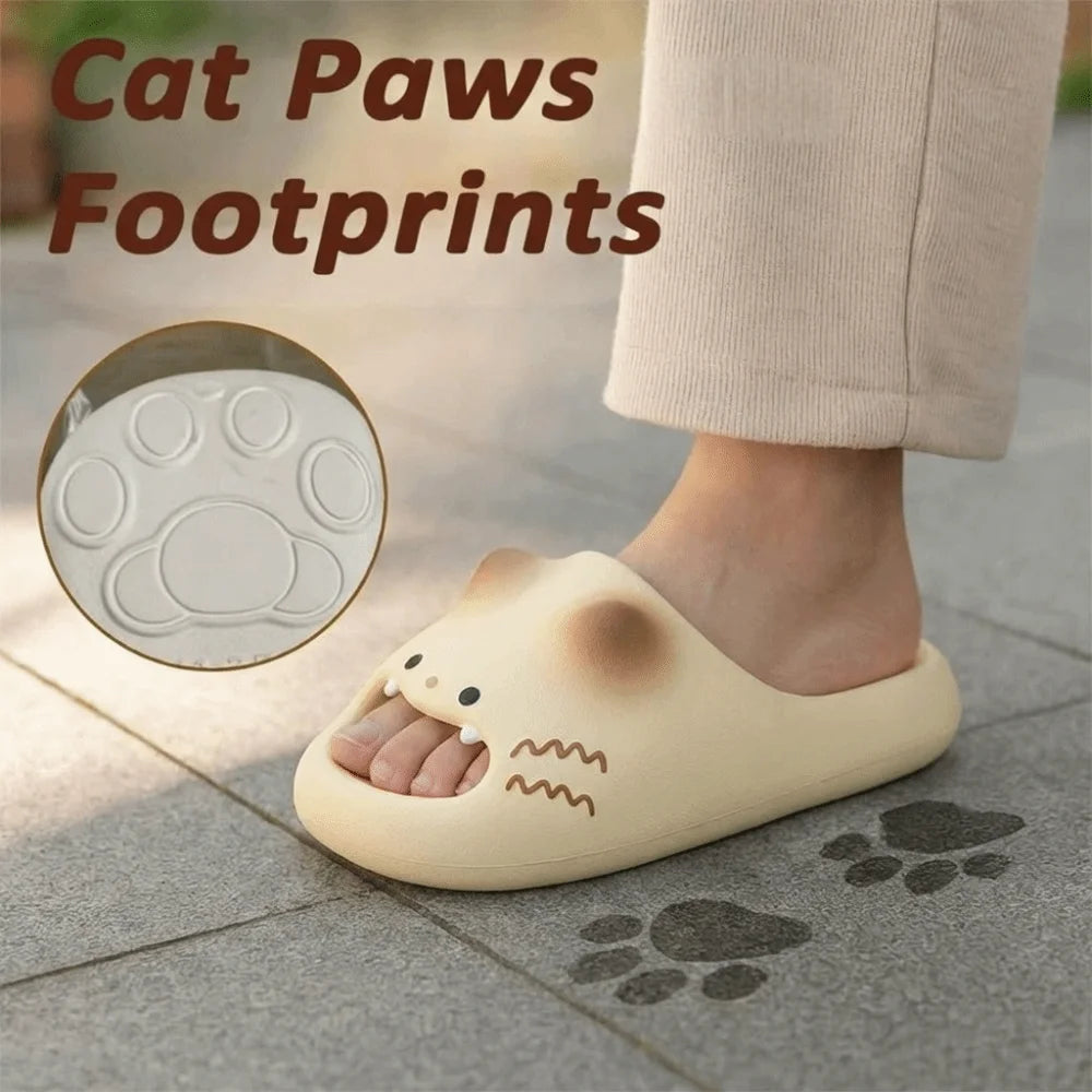 Women's Cat Paw Waterproof Anti-Slip Indoor Slippers