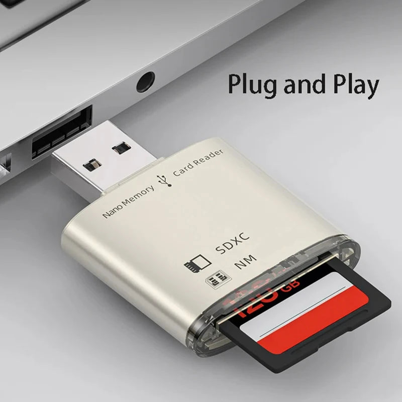 USB 3.0 SD/SDXC & NM Nano Memory Card Reader 8GB–128GB