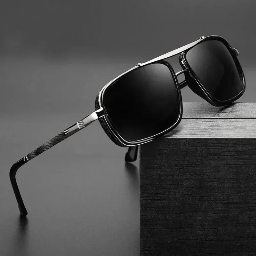 Polarized Steampunk Square Sunglasses – UV400 Vintage Shades