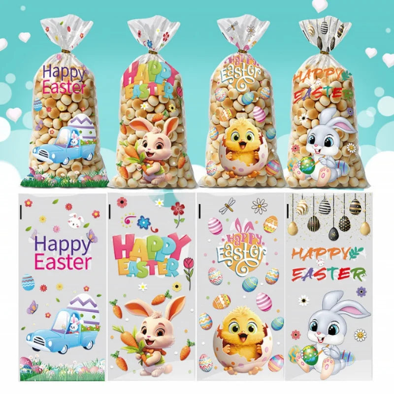 50-Pack Easter Candy Bags – Bunny, Chick & Egg Gift Bags