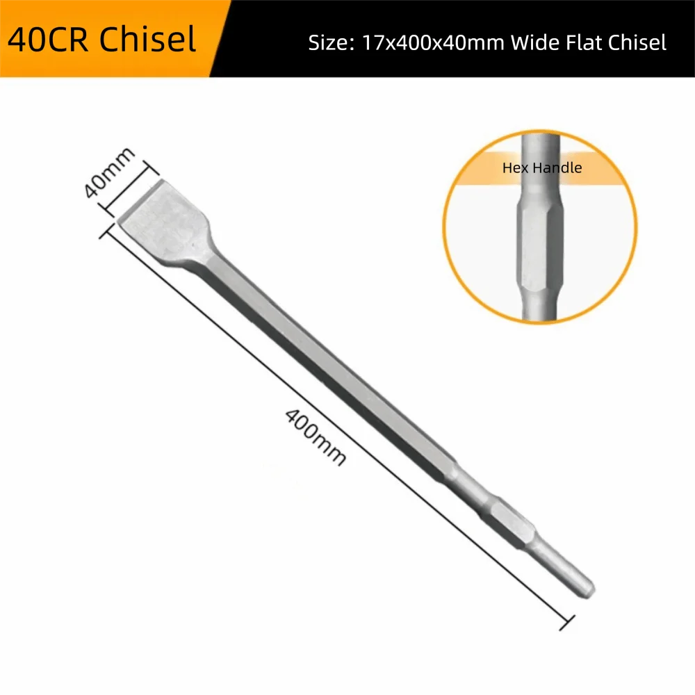 Hexagonal Shank Flat Chisel Impact Bit – Steel Masonry Tool