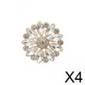 Rhinestone Flower Sewing Buttons – Sparkling Crystal 4-Pack