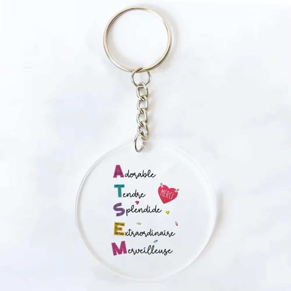 French Atsem Thank You Acrylic Keychain | Graduation Gift