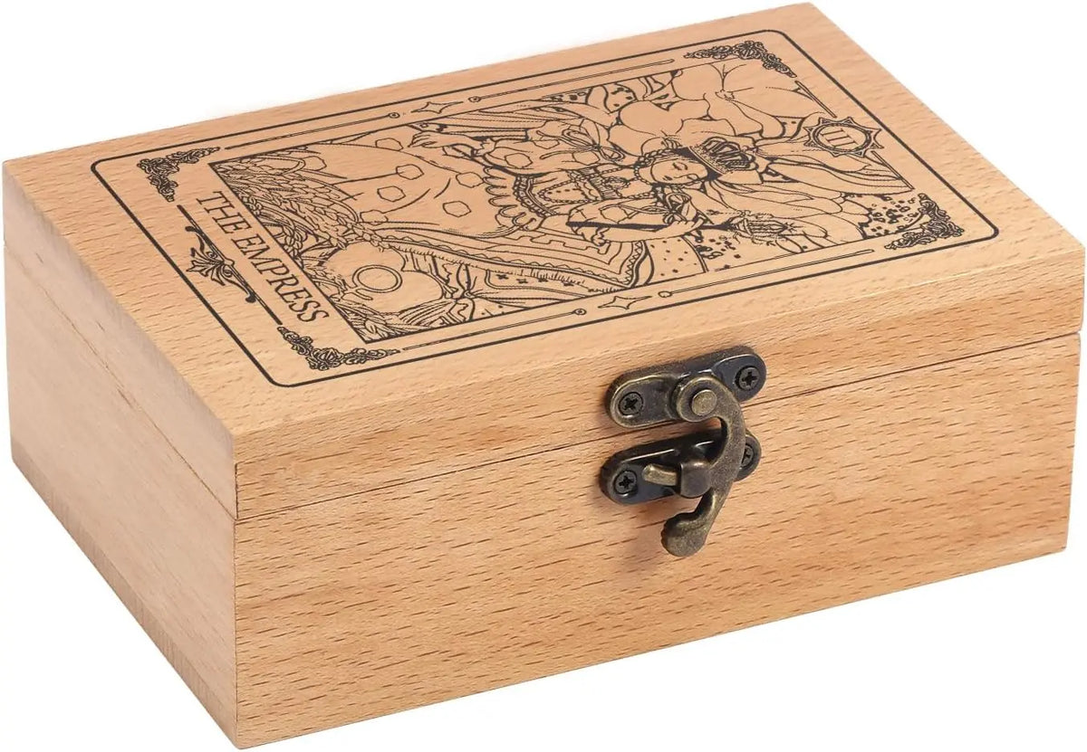 The Empress Engraved Beech Wood Tarot & Jewelry Storage Box