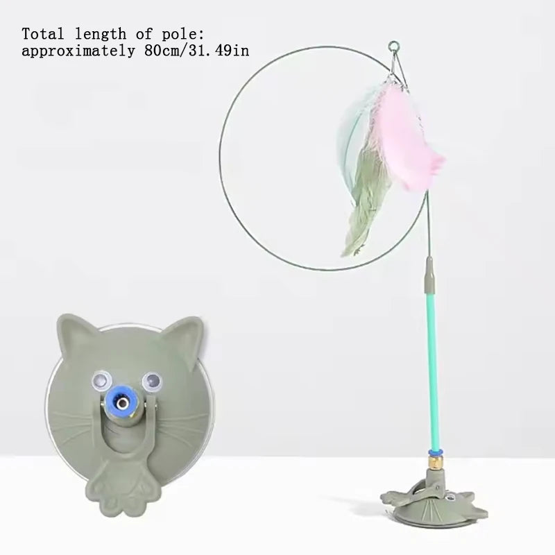 Cat Suction Cup Feather Toy – Self-Play Kitten Entertainer