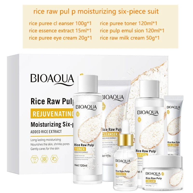 LAIKOU 6-Piece Rice Puree Korean Skin Care Set