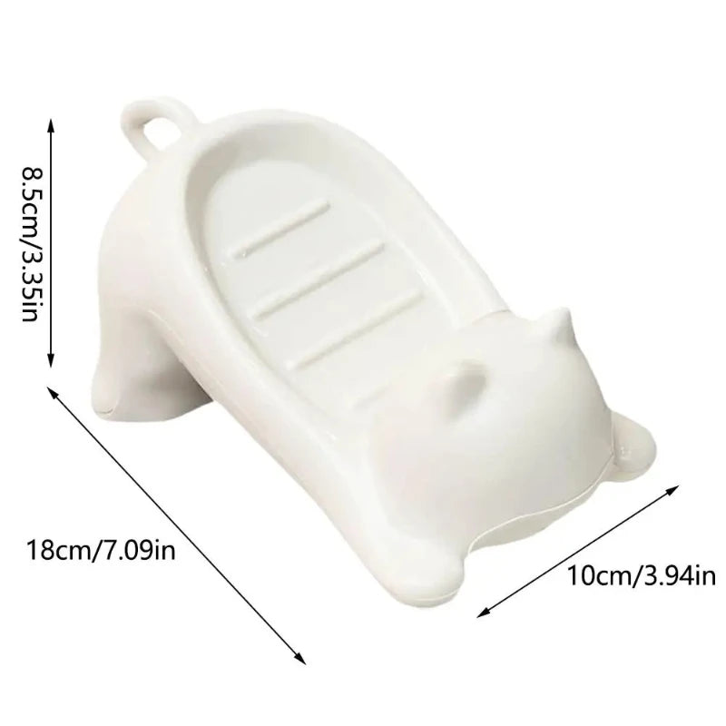 Cat Shaped Self-Draining Soap Tray | Bathroom Kitchen Holder