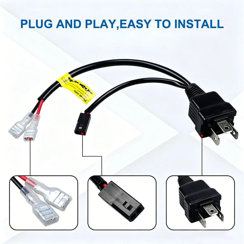 H4 9003 Bi-LED Headlight Relay Wiring Harness Adapter