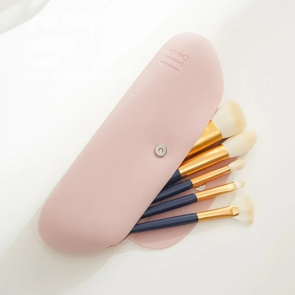 Silicone Travel Makeup Brush Holder Bag & Cosmetic Organizer
