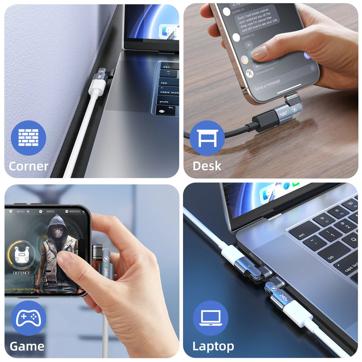 Magnetic USB-C OTG Adapter 240W PD Fast Charging & Data