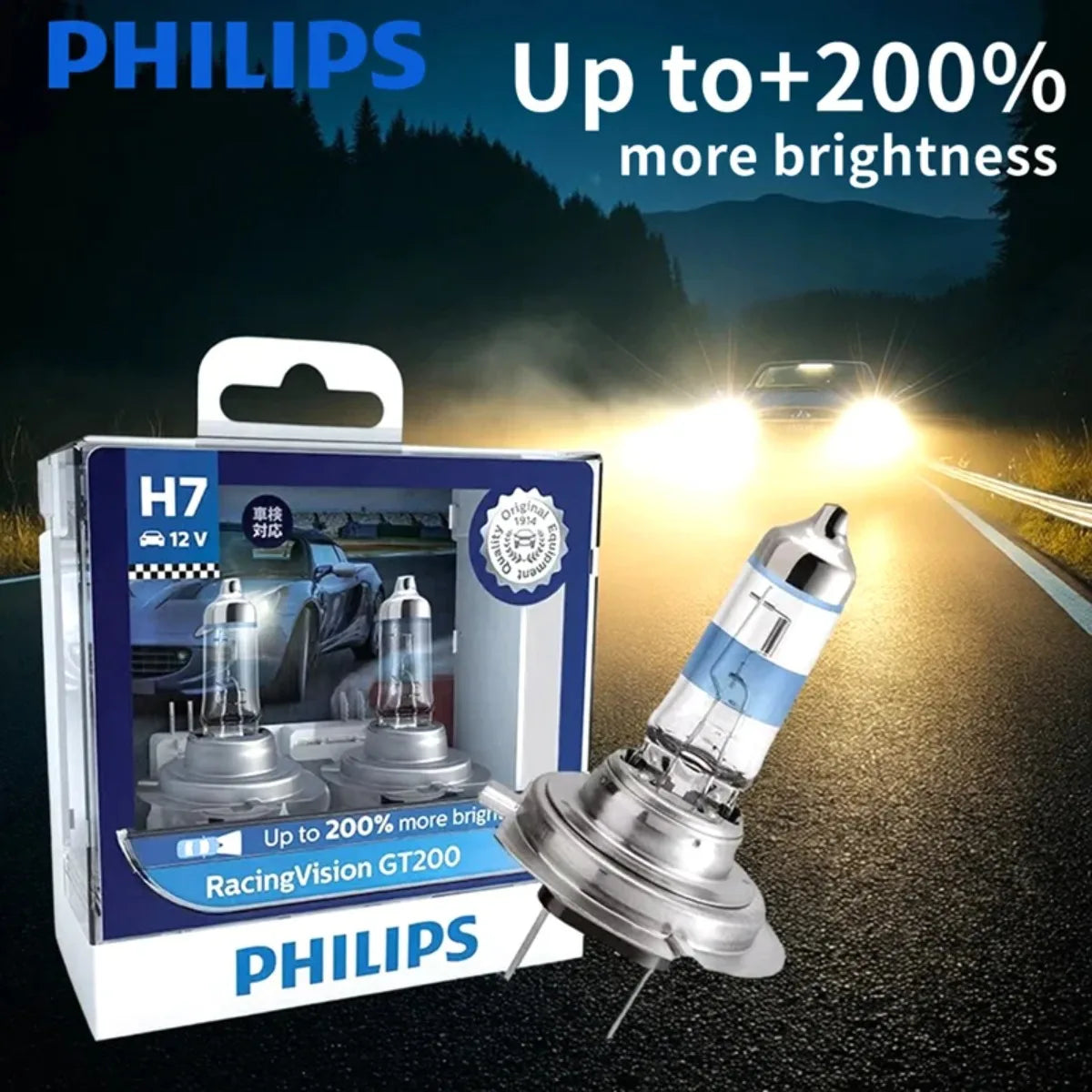 Philips H7 H4 12V 55W Halogen Headlight Bulbs – Up to 200% Brighter