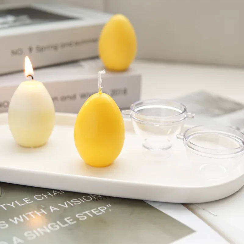 2-Piece Egg Candle Mold Set – Acrylic Plastic Candle Making Kit