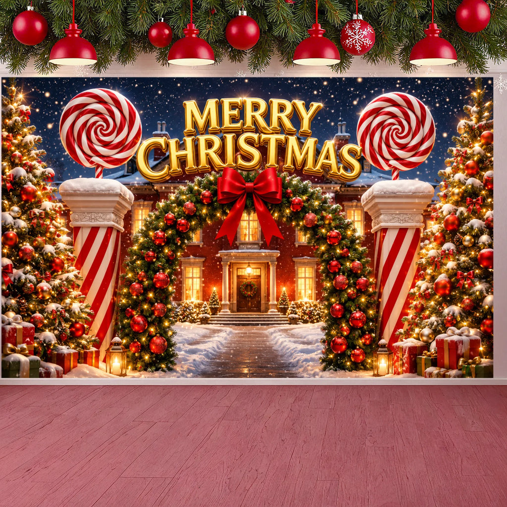 Christmas Backdrop Banner | Winter Holiday Xmas Display