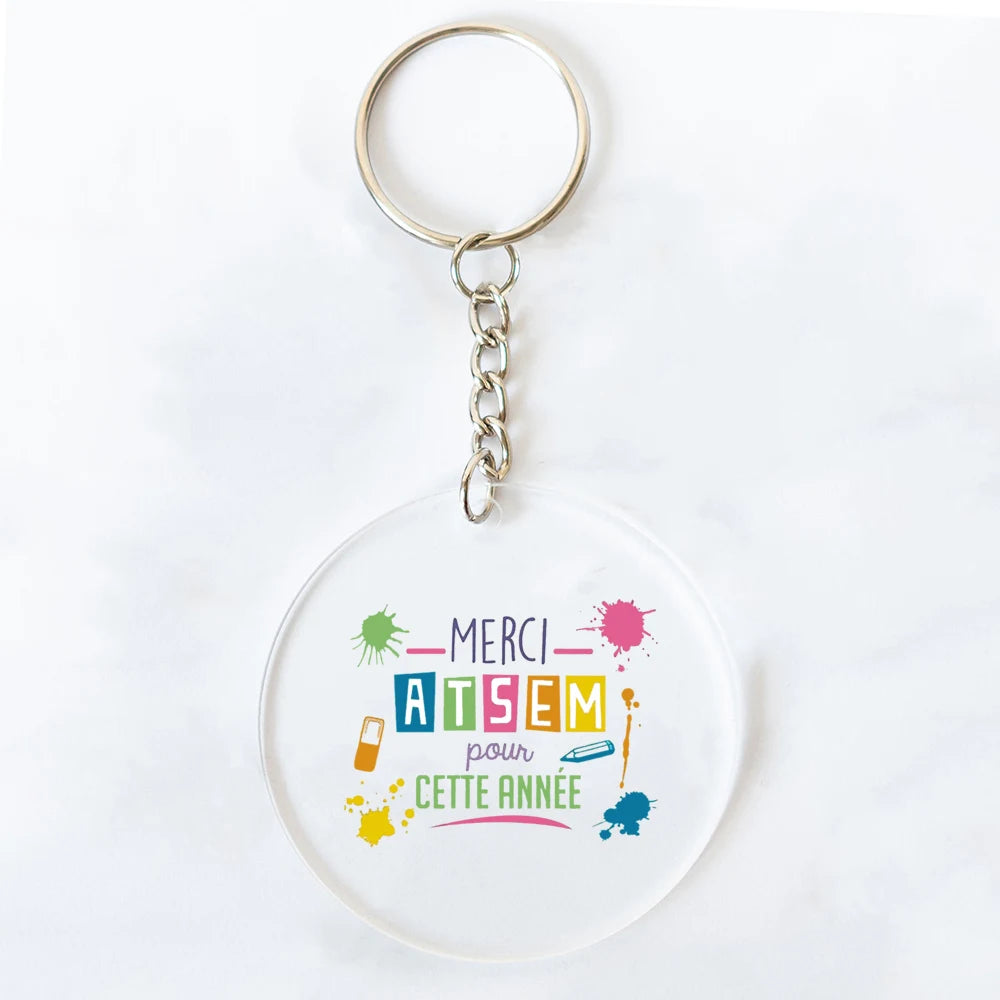 French Atsem Thank You Acrylic Keychain | Graduation Gift
