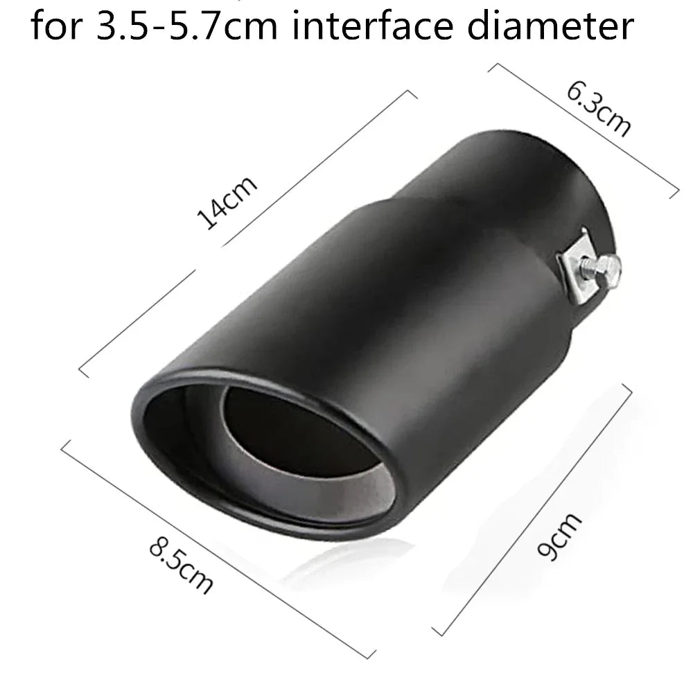 Universal Round Black Stainless Steel Exhaust Tip – Titanium