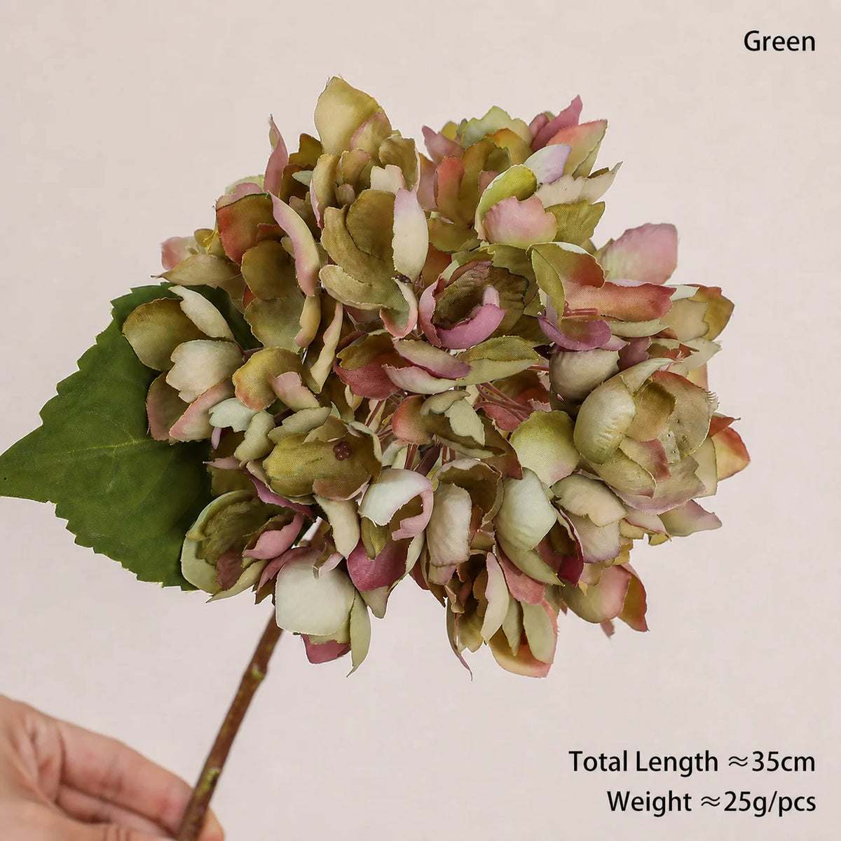 Silk Artificial Hydrangea Single Stem – 14 Colors | Fake Flower