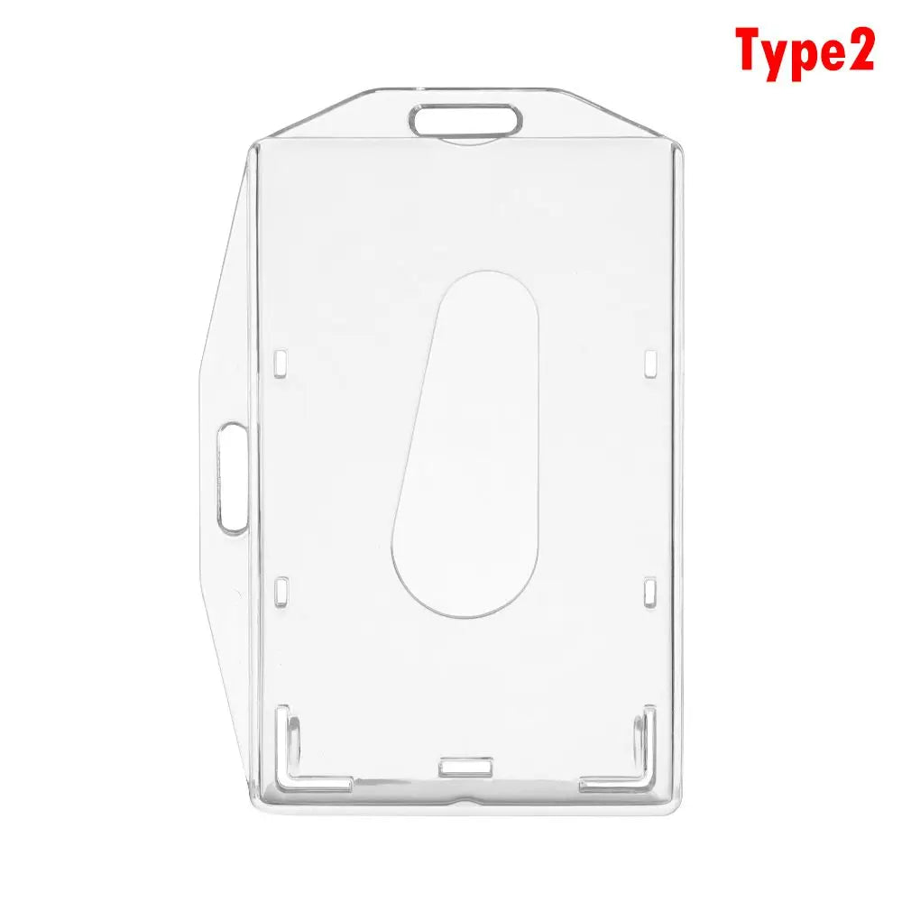 Double-Sided Clear Hard Plastic ID Card Badge Holder