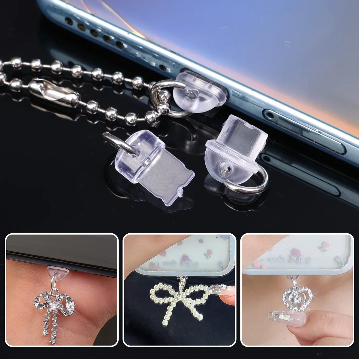 Transparent Dust Plugs – USB-C, Lightning & Micro USB