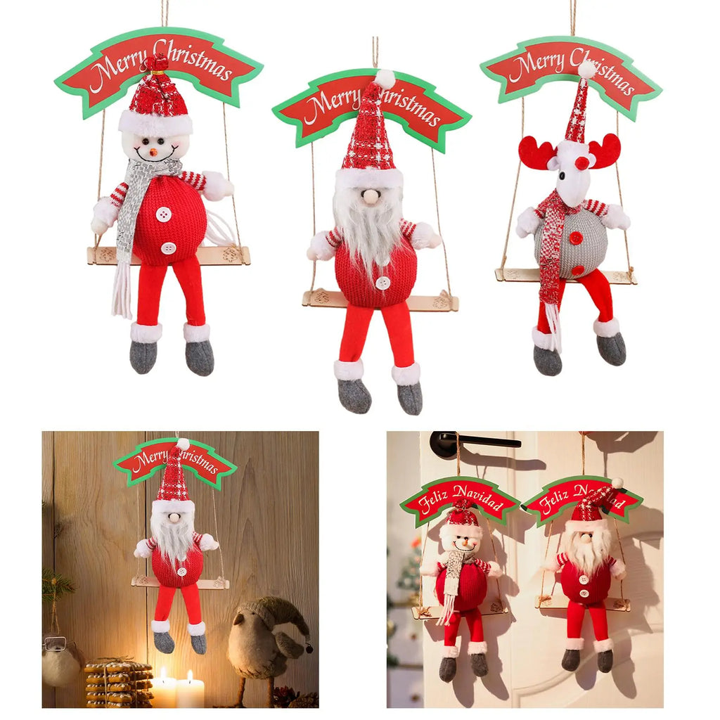 Christmas Plush Swing Doll Ornament | Cute Cartoon Tree Decor