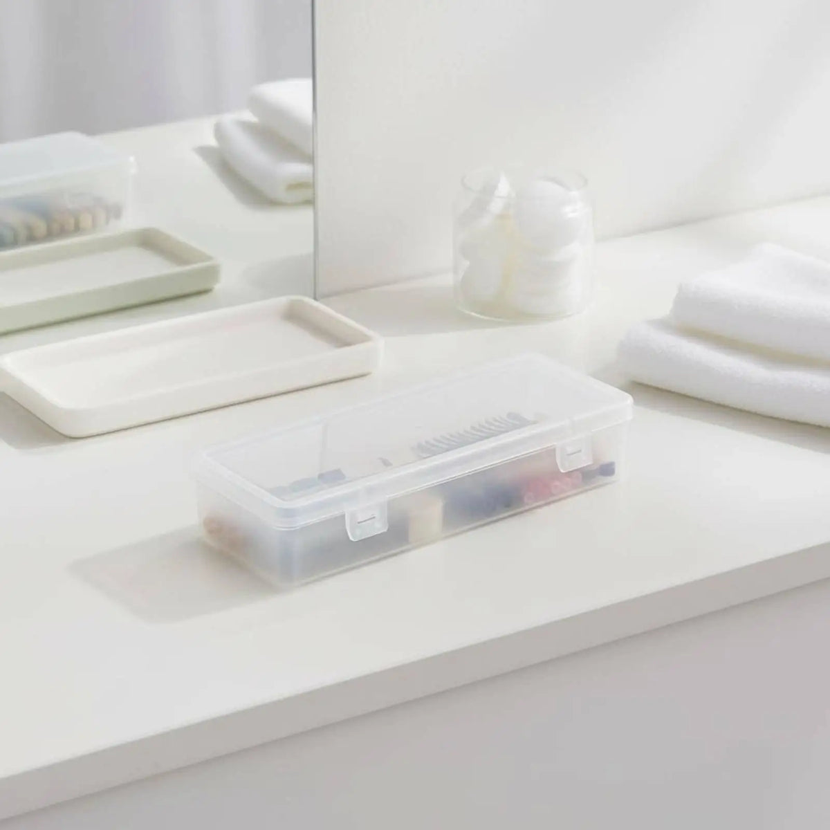 Transparent Plastic Storage Box with Lid | Card & Bead Organizer