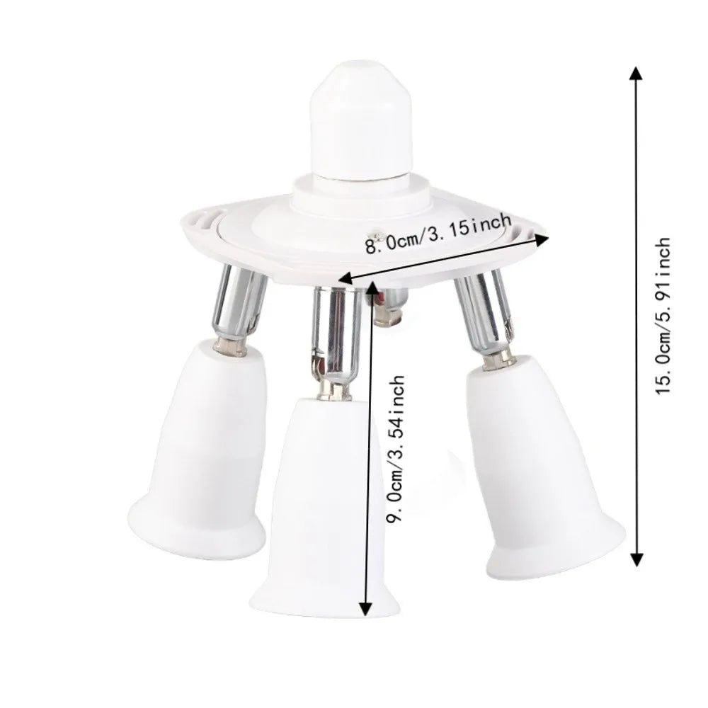 E26 Socket Splitter Adapter – 3/4/5-Head Adjustable Lamp Holder