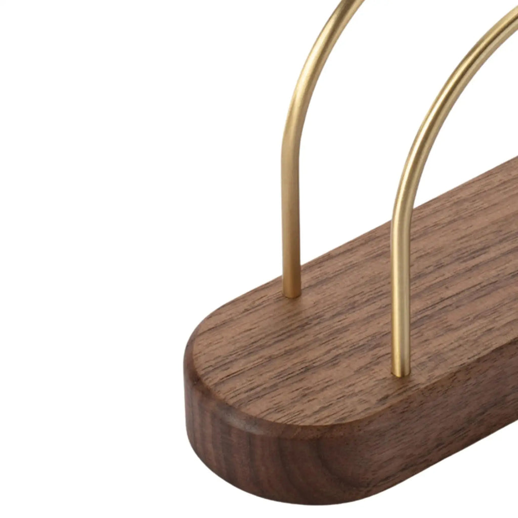 Wooden Coffee Filter Paper Holder – Walnut & Brass Rack