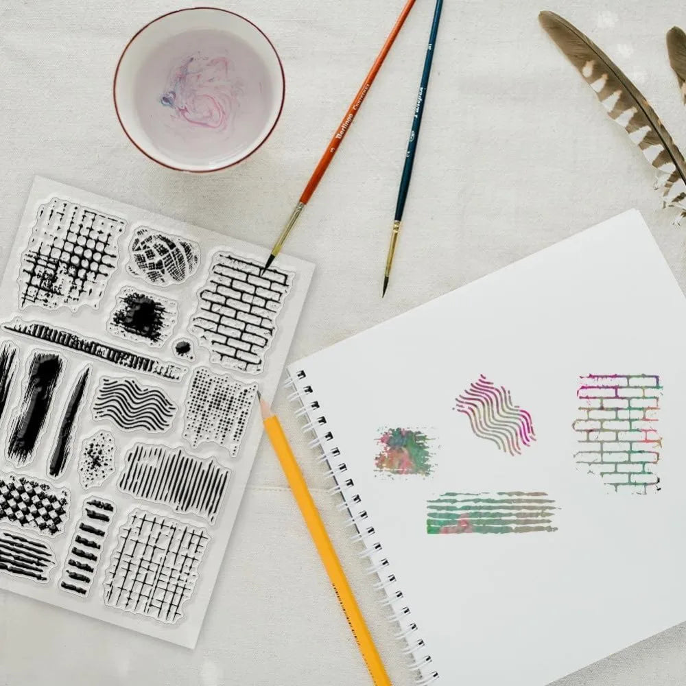 Vintage Grunge Texture Clear Stamps for Scrapbooking