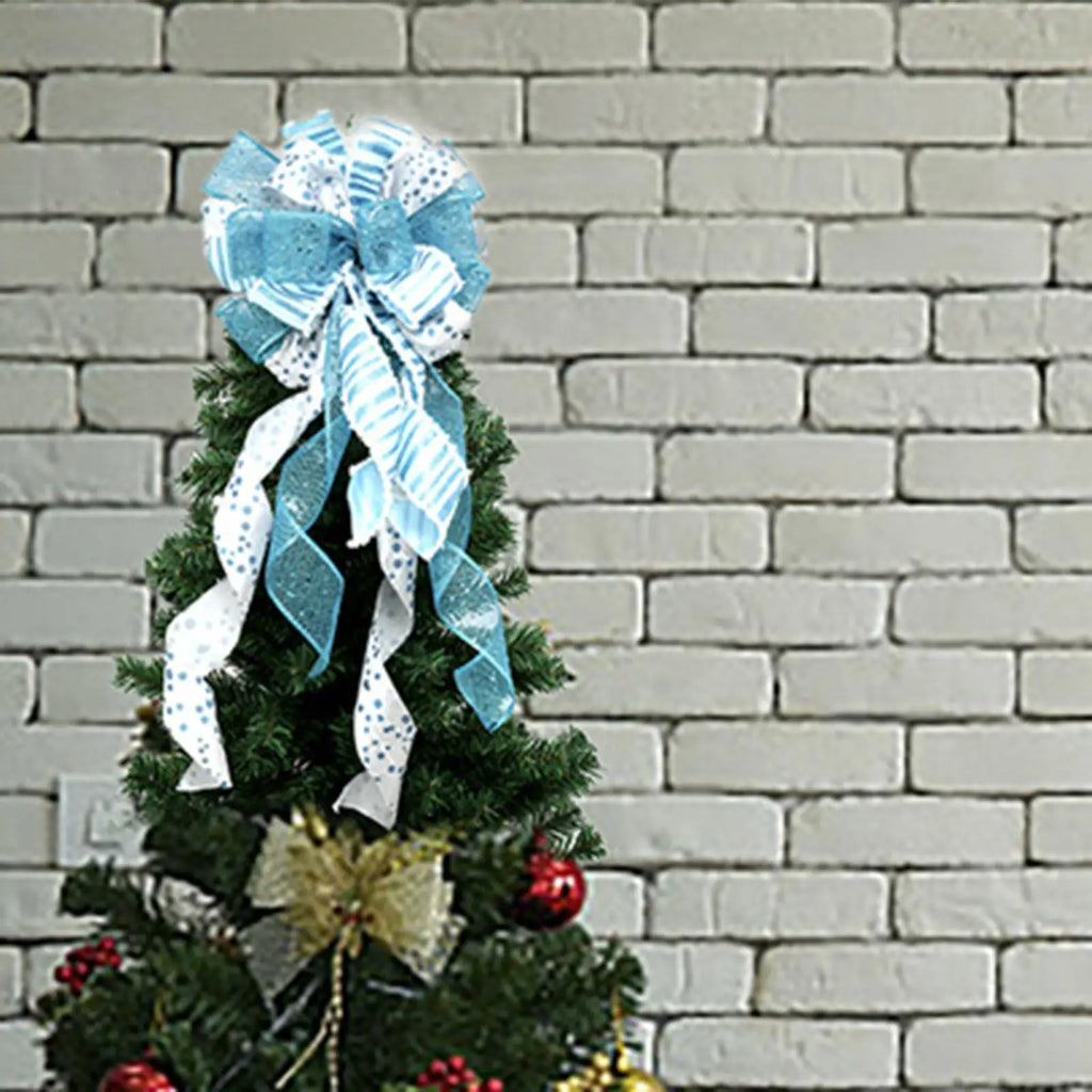 Large Christmas Tree Topper Bow – Wreath & Door Xmas Decor