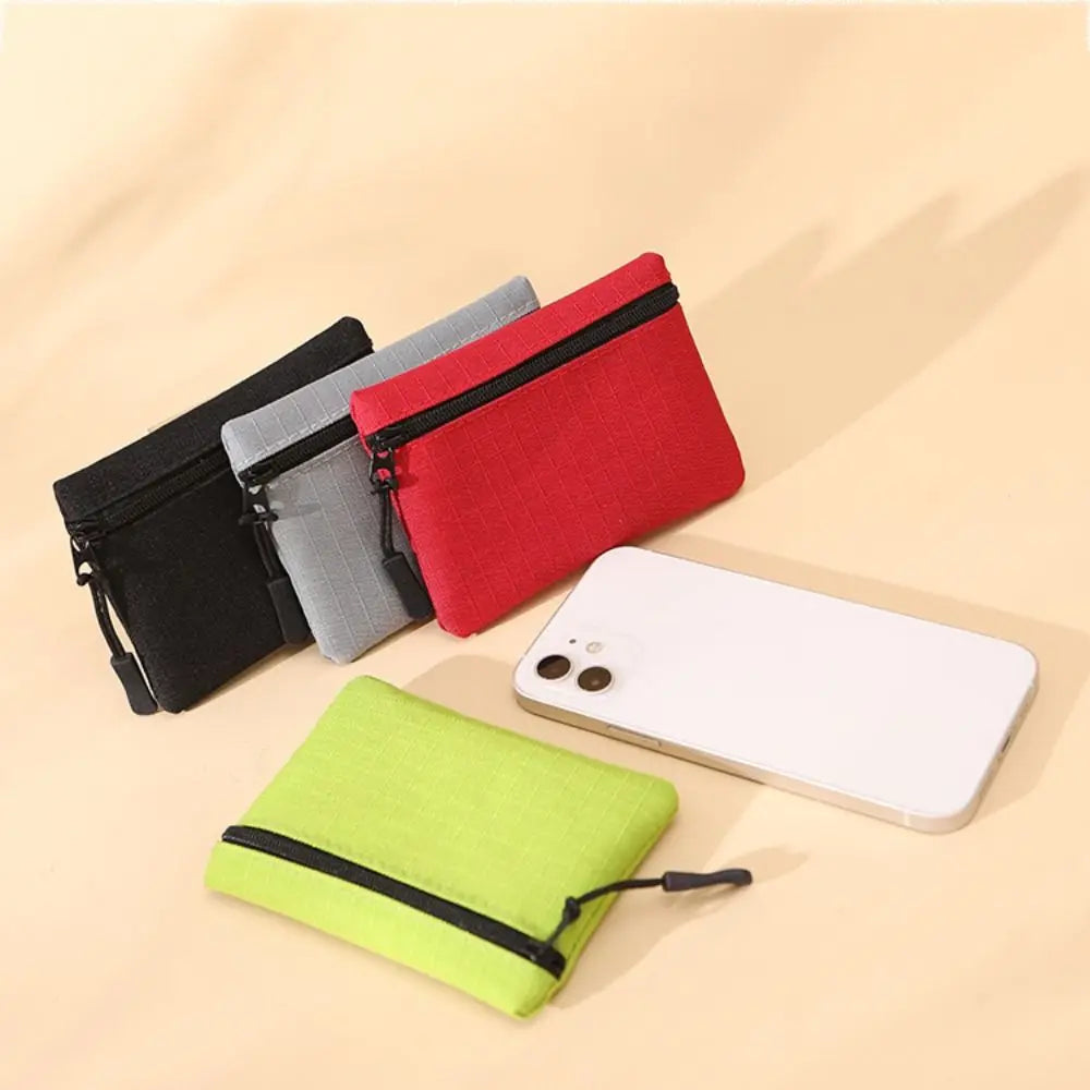 Unisex Mini Canvas Coin Purse – Zipper Wallet & Key Pouch