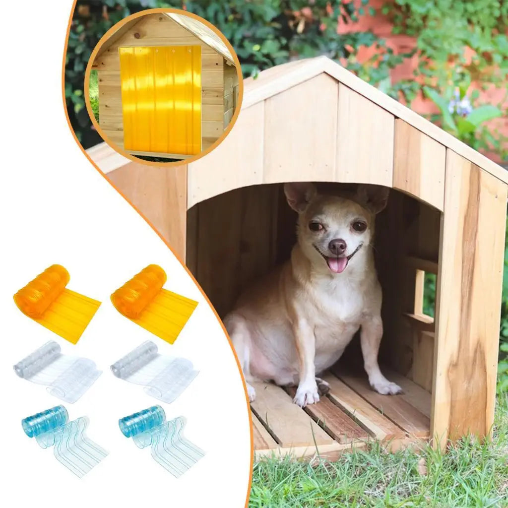 Transparent PVC Dog Door Flap – Weatherproof DIY Pet Curtain