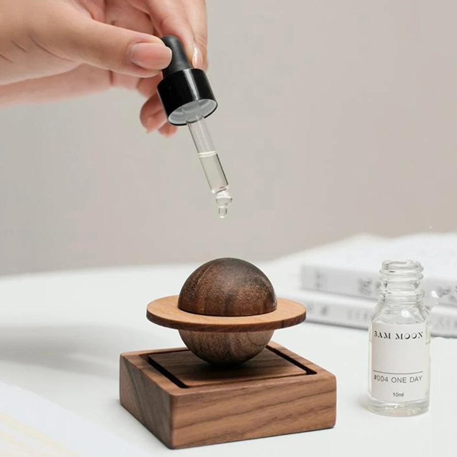 Black Walnut Wood Planet Essential Oil Diffuser | Home & Car