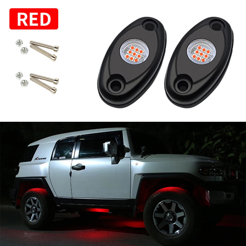 9-LED RGB Rock Light IP67 Underbody Lamp – Jeep Truck ATV UTV