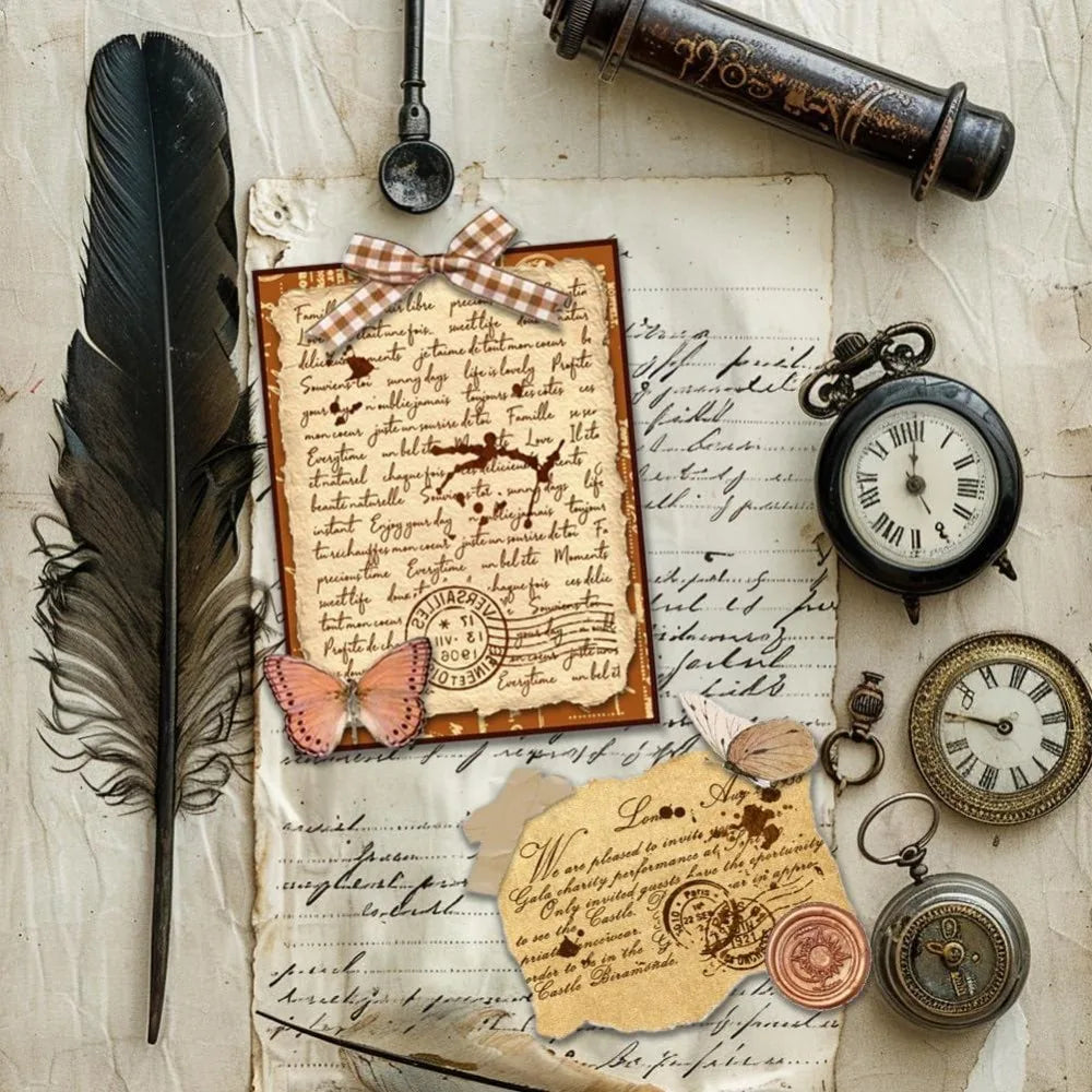 Vintage Clear Stamp Set – DIY Scrapbooking & Letterhead