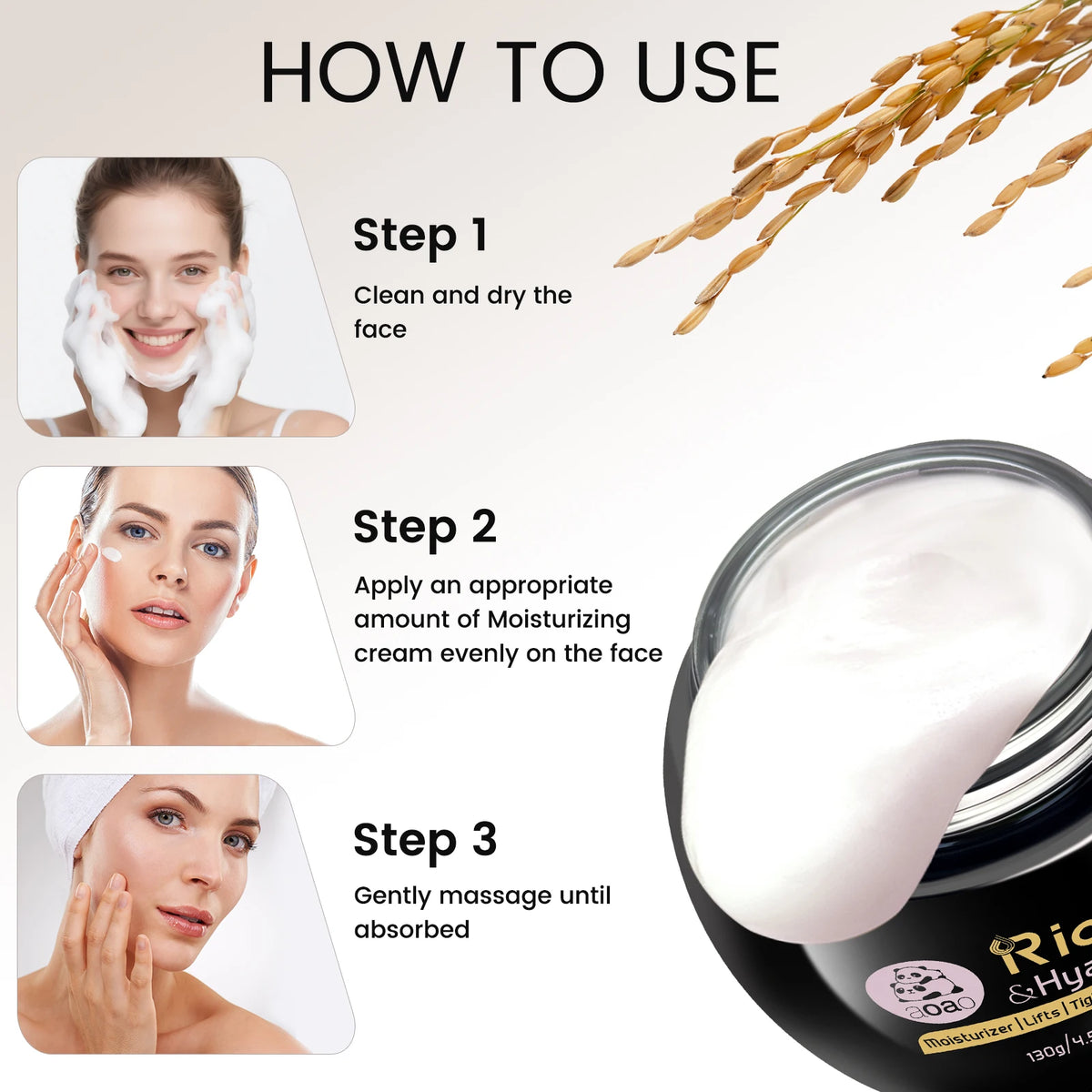 Rice & Hyaluronic Acid Moisturizing Cream | Deep Nourishing
