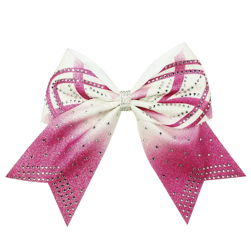 12-Pack Rhinestone Diamond Cheer Bows – Bulk Wholesale Glitter